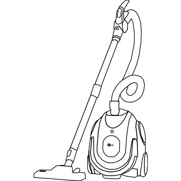 Vacuum cleaner line art vector drawing Free SVG