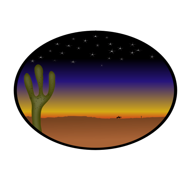 cowboy sunset Free SVG