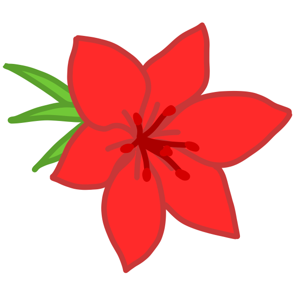 Image of blooming red flower Free SVG
