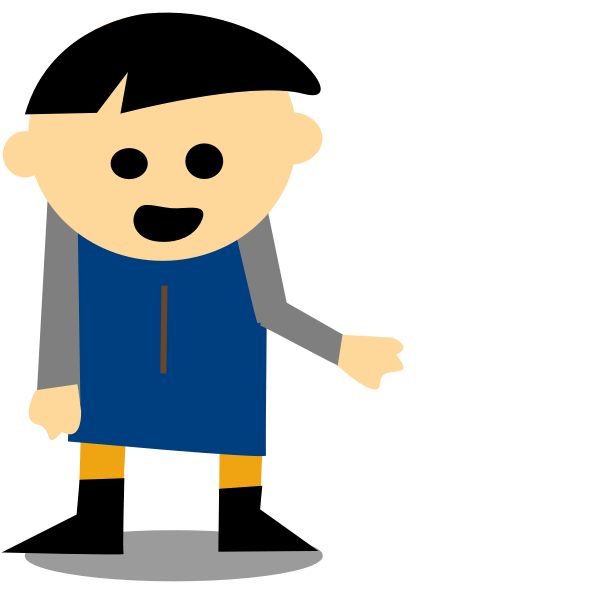 Male cartoon character flat vector drawing Free SVG