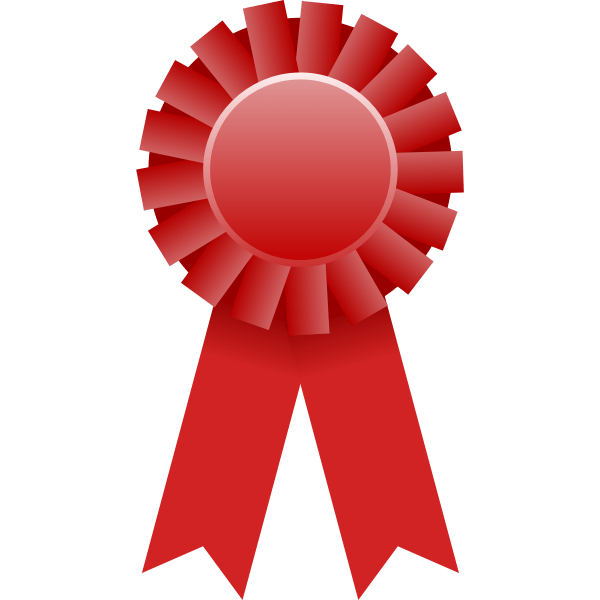Vector drawing of red rosette Free SVG