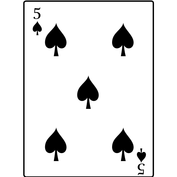5 of Spades Free SVG