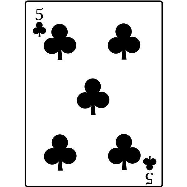 5 of Clubs Free SVG