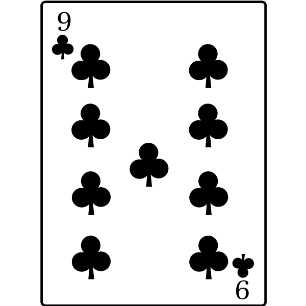 9 of Clubs Free SVG