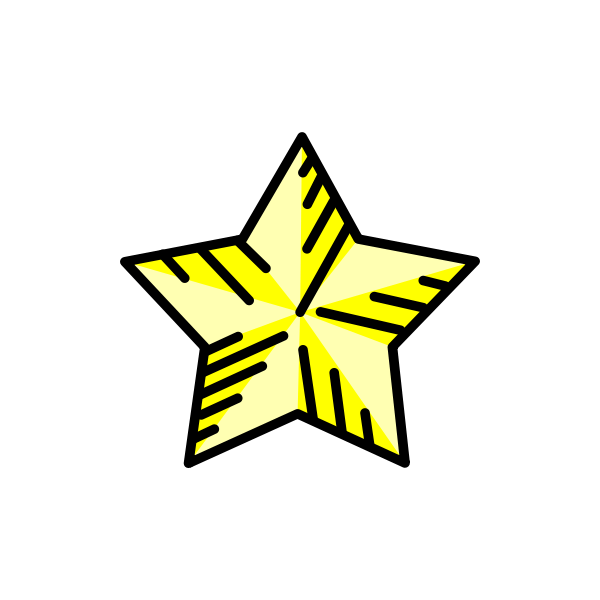 Yellow decorative star Free SVG