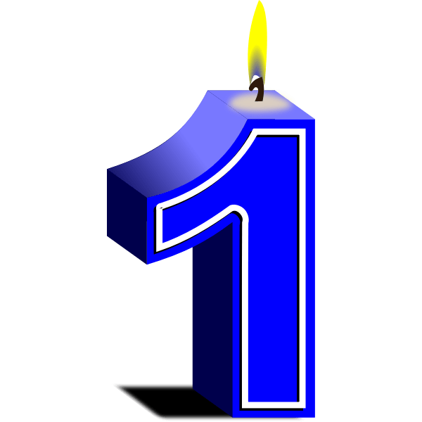 birthday candle 1 blue Free SVG