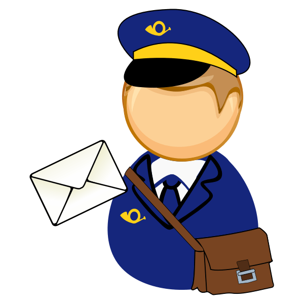 Postman, letter and bag Free SVG