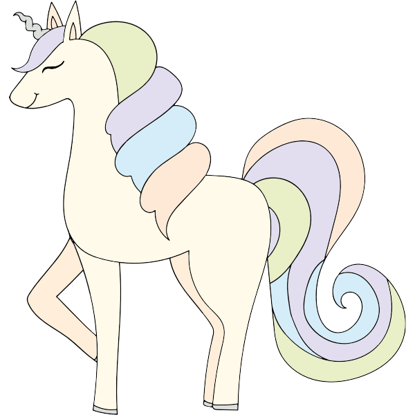 Pastel unicorn vector image Free SVG