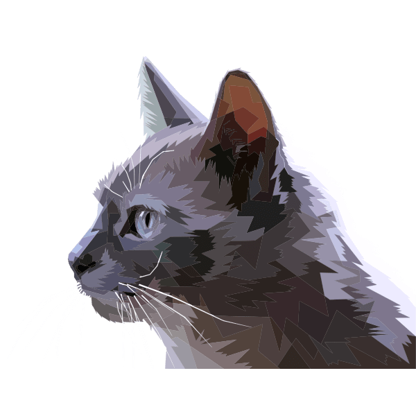 Geometric Cat Profile Free SVG