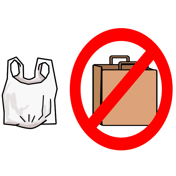 ''No paper bags'' allowed Free SVG