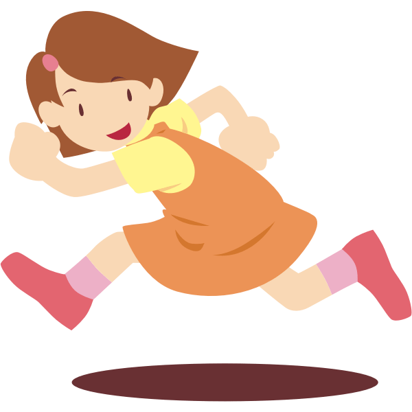 Girl running vector drawing Free SVG