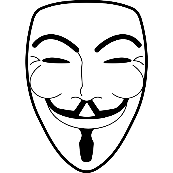 Guy Fawkes Mask Anonymous Sketch Coloring Page