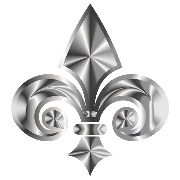 Fleur De Lis 3D Grayscale 2 Free SVG