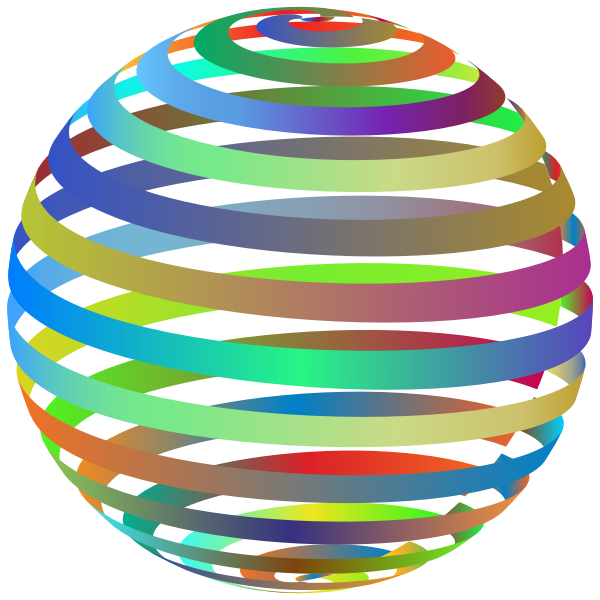 3D Spiral Sphere Free SVG