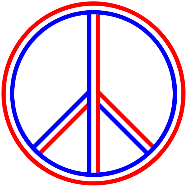 Red White Blue Peace Sign Free SVG