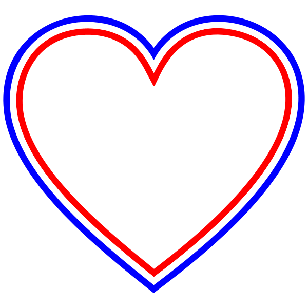Red White Blue Heart Free SVG
