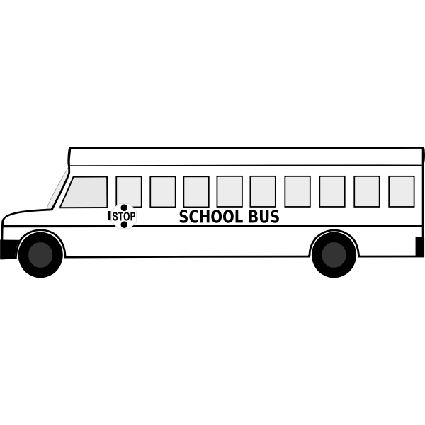 Big School Bus Black and White Free Clipart Icon Free SVG