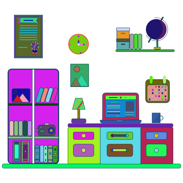 Bedroom Wall And Accessories Prismatic Free SVG