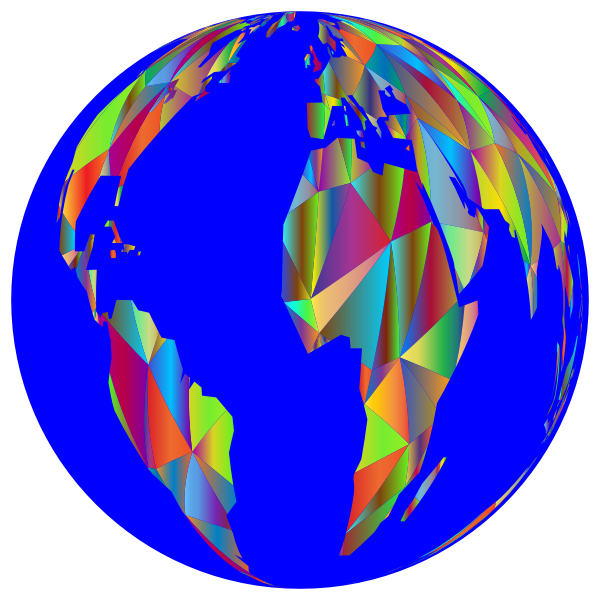 Low Poly Earth Globe Free SVG