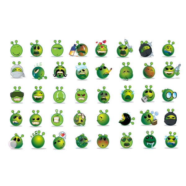 Aliens Emojis Free SVG