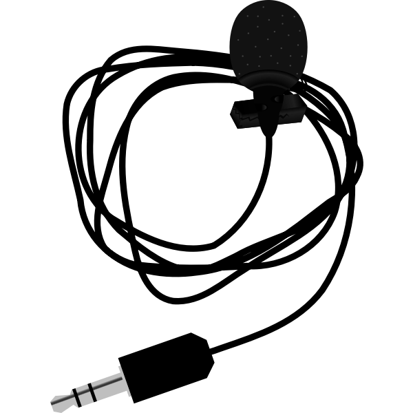 Lavalier Microphone with messy cable Free SVG