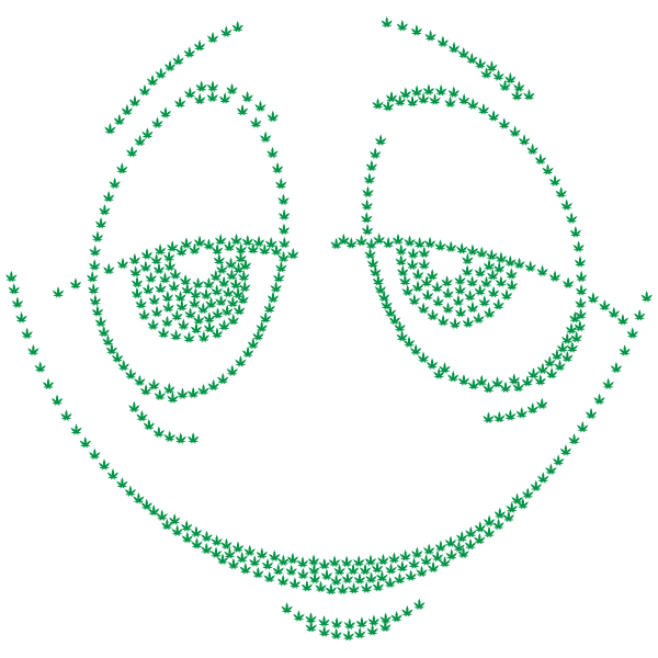 Stoned Smiley Face Marijuana Green Free SVG