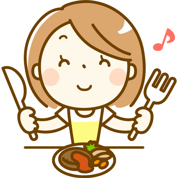 Girl at lunch Free SVG