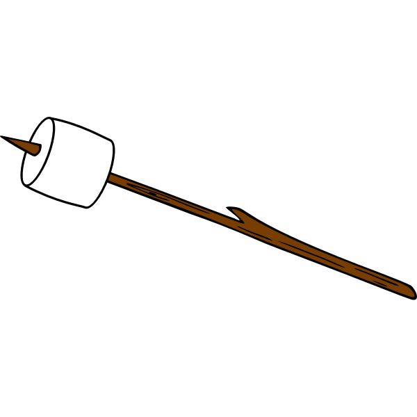 Marshmallow on stick cartoon image Free SVG