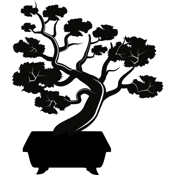Bonsai Tree Silhouette Free SVG