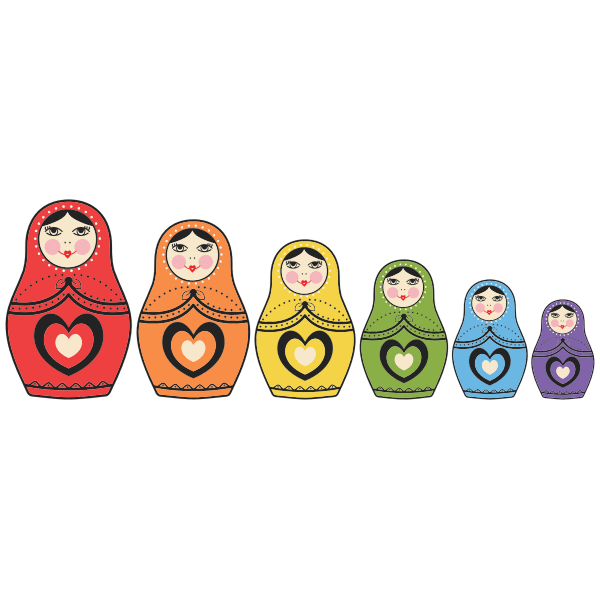 Matryoshka Dolls By Maria Alberto Free SVG