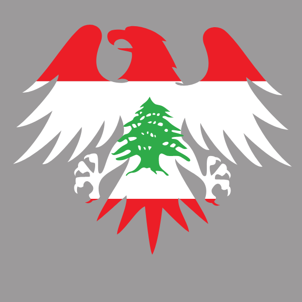 Lebanon flag heraldic eagle Free SVG