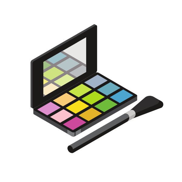 Makeup box and a brush Free SVG