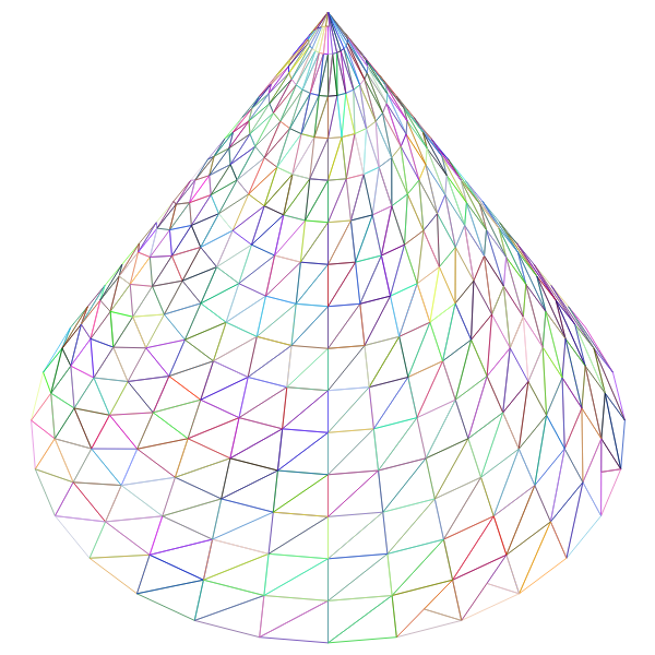 3D Cone Wireframe Prismatic Free SVG