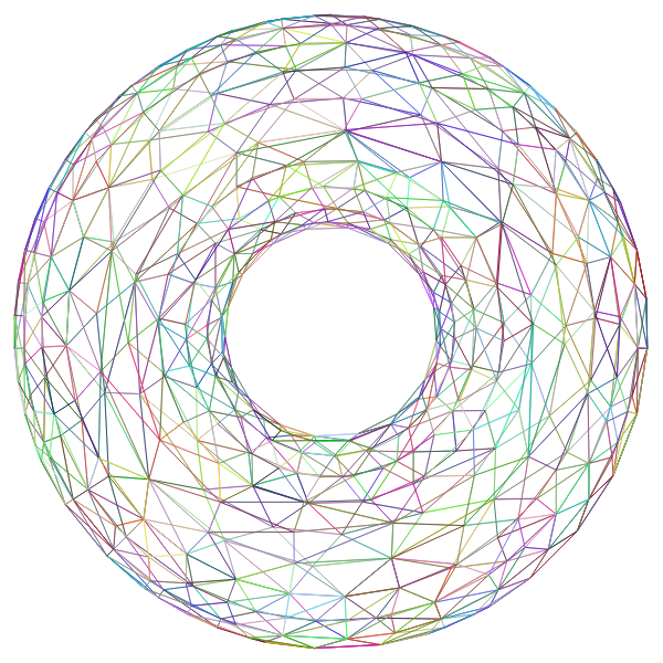 3D Torus Wireframe Prismatic Free SVG