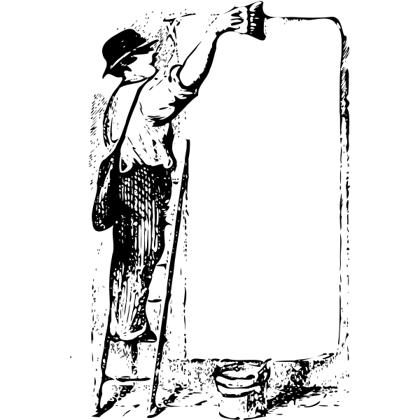 Man painting wall vector drawing Free SVG