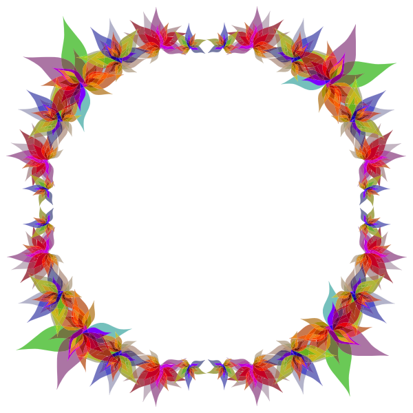 Abstract Flowers Frame 3 Free SVG