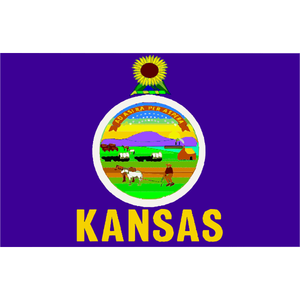 Vector graphics of flag of Kansas Free SVG