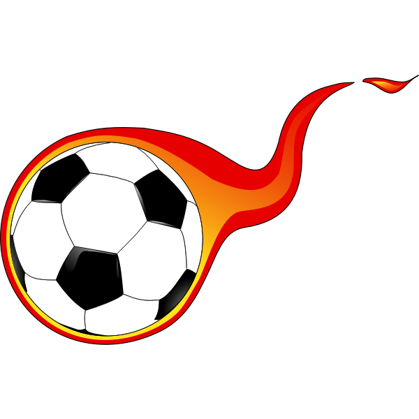 Vector graphics of flaming soccer ball Free SVG