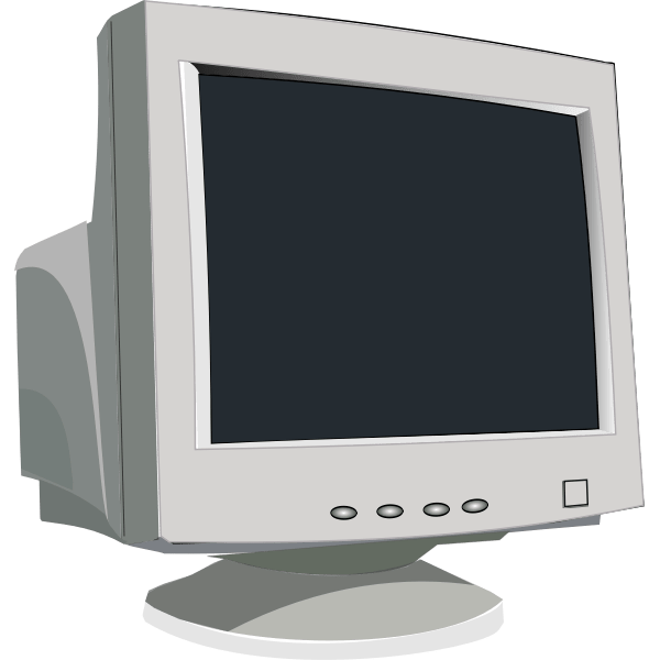 Vector graphics an old CRT computer monitor Free SVG