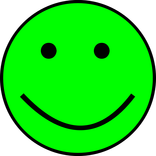 Happy green positive face emoticon vector illustration Free SVG