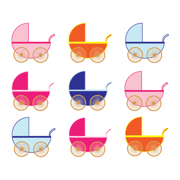 Baby Carriages Free SVG