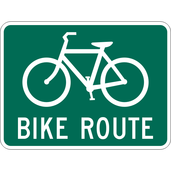 Vector illustration of bike route traffic sign Free SVG