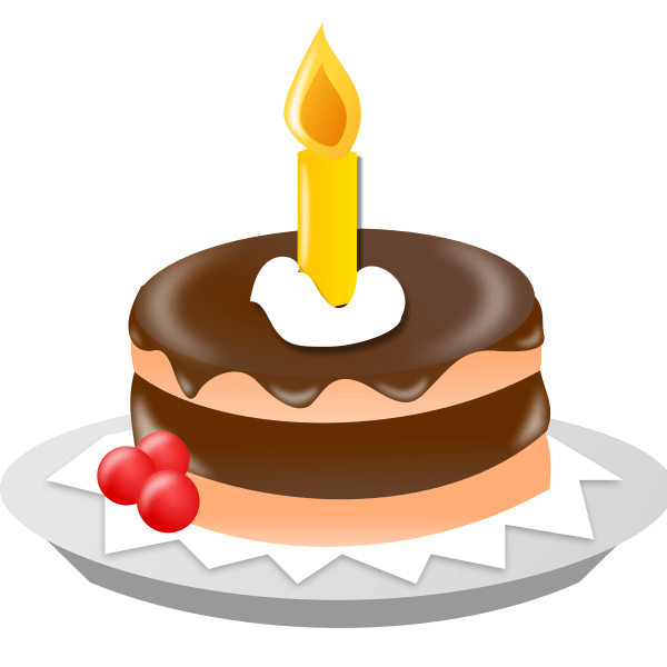 Birthday cake with candle vector clip art Free SVG