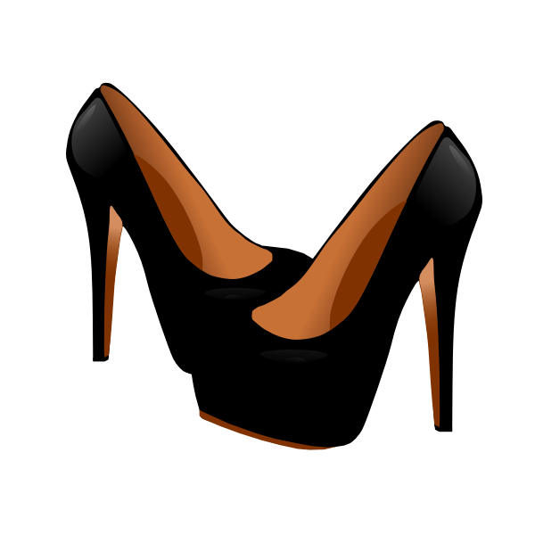 Vector graphics of black high heel ladies shoe Free SVG