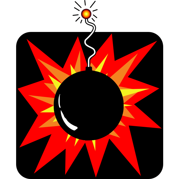 Bomb sign vector image Free SVG