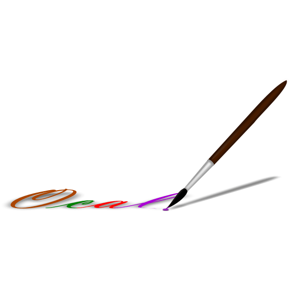 Painting brush writing OCAL vector image Free SVG