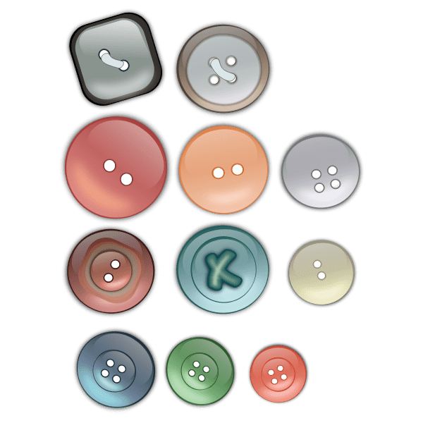 Vector drawing of selection of clothing buttons Free SVG
