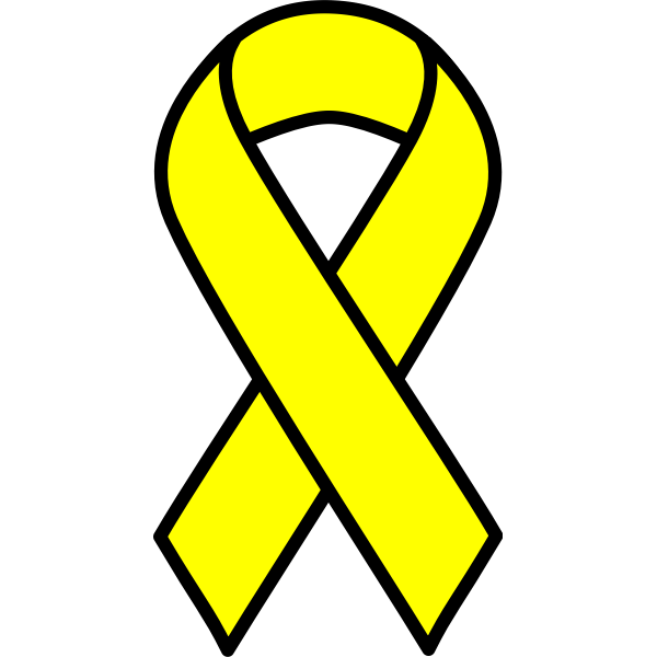 Yellow cancer ribbon Free SVG