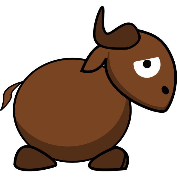 Caricature image of a gnu Free SVG