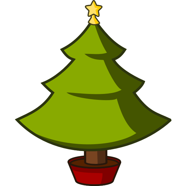 Christmas tree in pot vector image Free SVG